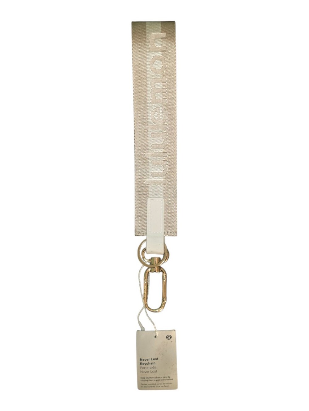 Lululemon Never Lost Keychain Tan & Cream